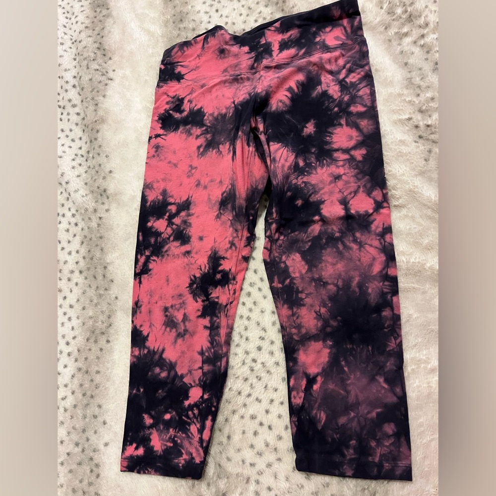 Calvin Klein Pink and Black Tie-Dye Leggings
